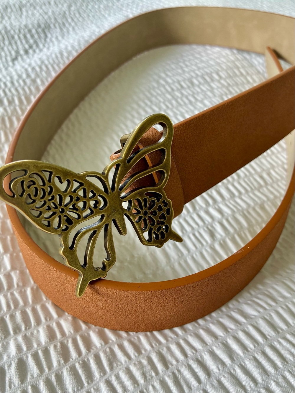 Women's Butterfly Buckle Belt in Tan